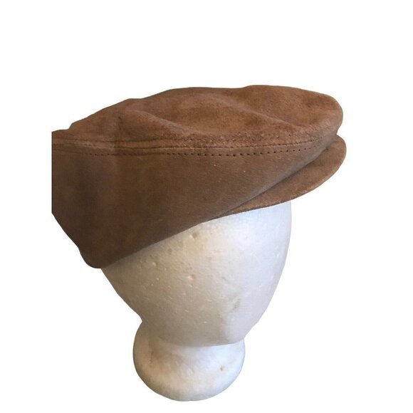 Men's Vintage Henschel Hat Cap Beige Suede Cabbie Newsboy Hat Small - Picture 1 of 6